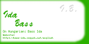 ida bass business card